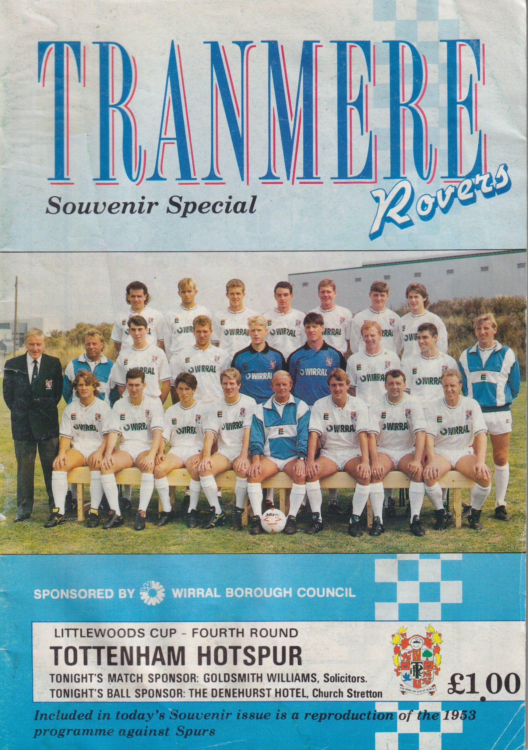 Tranmere Rovers v Tottenham Hotspur match programme